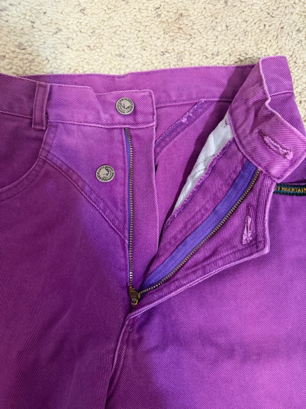 Vintage Women's Rockies Purple Jeans Bareback Size 23 L 34 - Picture 4 of 9
